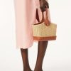 Bolso de mimbre tipo cubo con forma de bobina Bolso de mimbre tipo cubo con forma de bobina