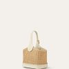 Bolso de mimbre tipo cubo con forma de bobina Bolso de mimbre tipo cubo con forma de bobina
