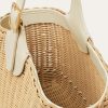 Bolso de mimbre tipo cubo con forma de bobina Bolso de mimbre tipo cubo con forma de bobina