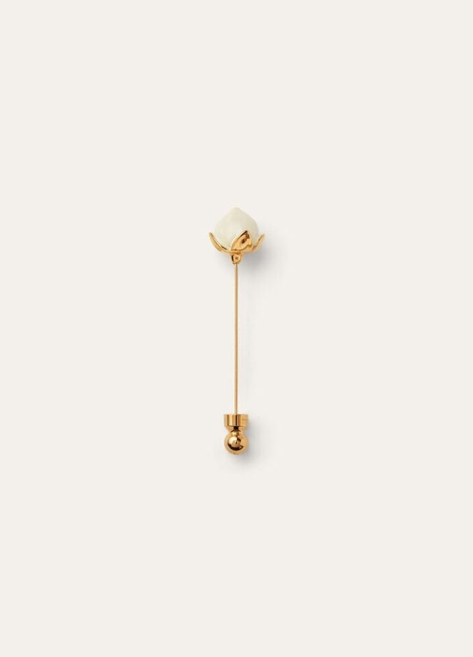 Broche de capullo de flor de lino Broche de capullo de flor de lino