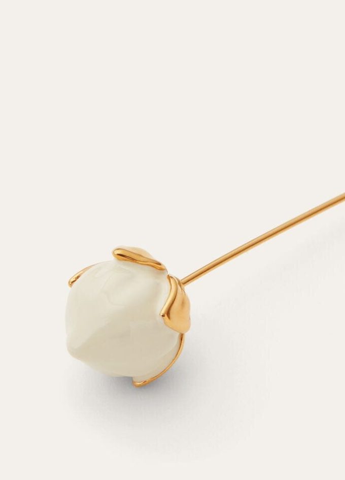Broche de capullo de flor de lino Broche de capullo de flor de lino