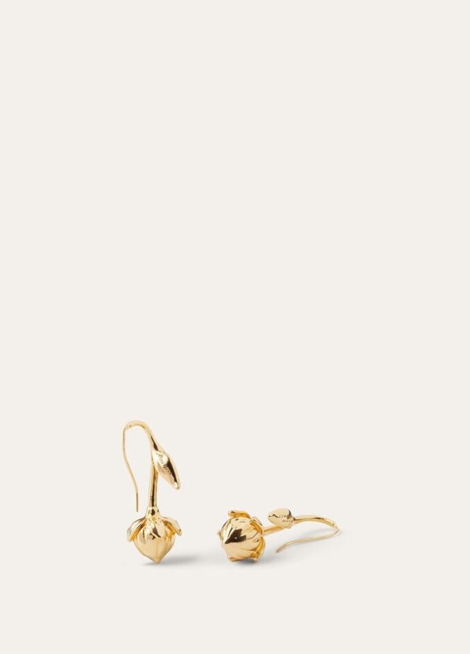 Pendientes de capullo de flor de lino Pendientes de capullo de flor de lino