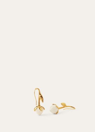 Pendientes de capullo de flor de lino